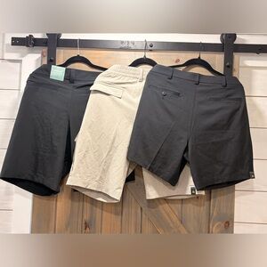 Magellan & Round Tree & York  Men's Flat Front Shorts - Black Tan NWT sz 36